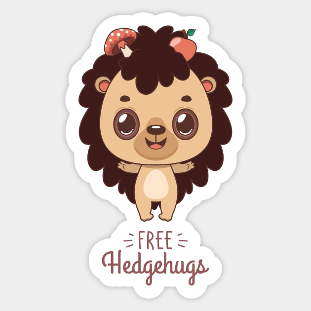 Free Hedgehugs pun design Sticker by GazingNeko